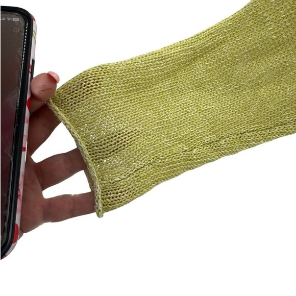 Eileen Fisher Size S Delave Organic Linen‎ Loose Knit Sweater Spring Green Light - Picture 7 of 12